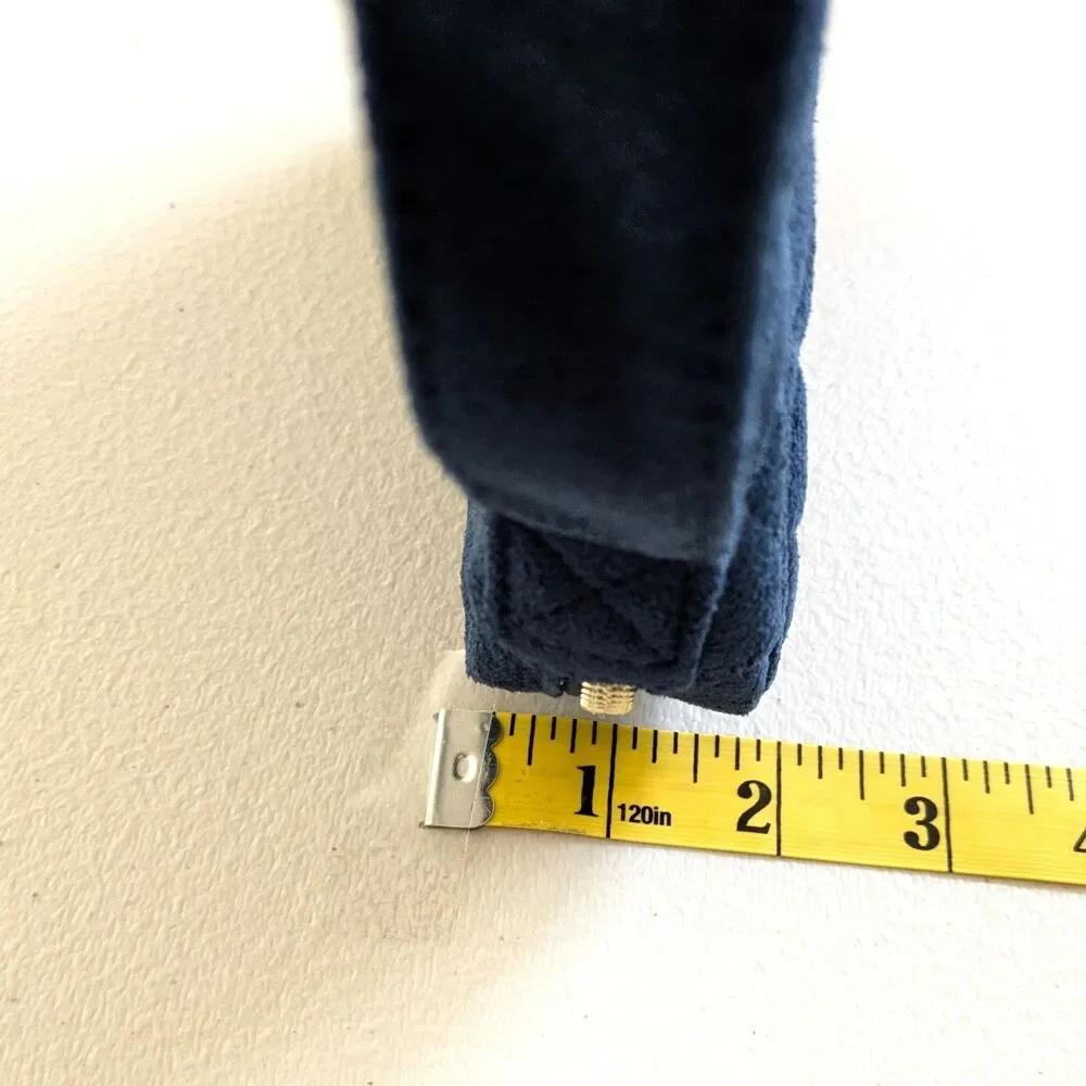 Quilted Navy Blue Travel Jewelry Organizer Case Zip Pouch Padded Storage Bag - Picture 12 of 12